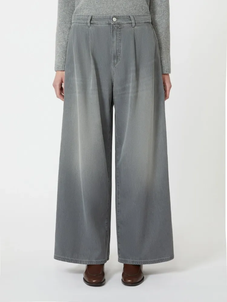 Cotton And Viscose Denim Jeans - Medium Grey