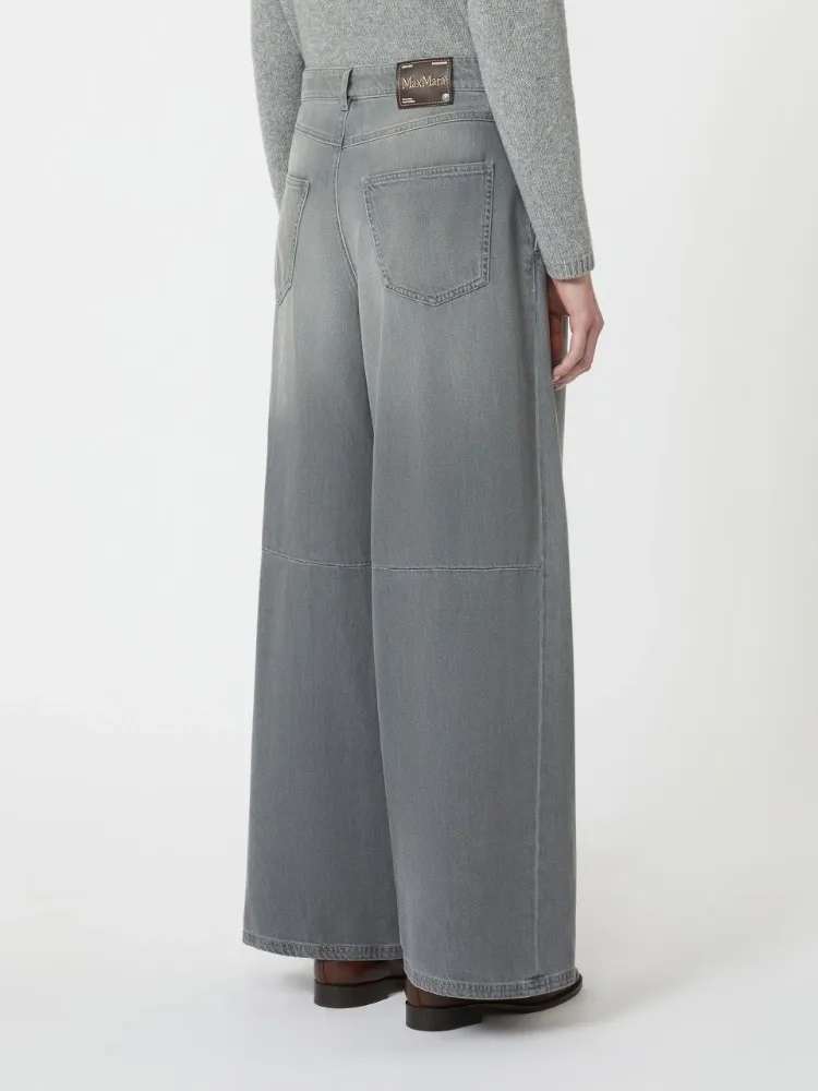 Cotton And Viscose Denim Jeans - Medium Grey