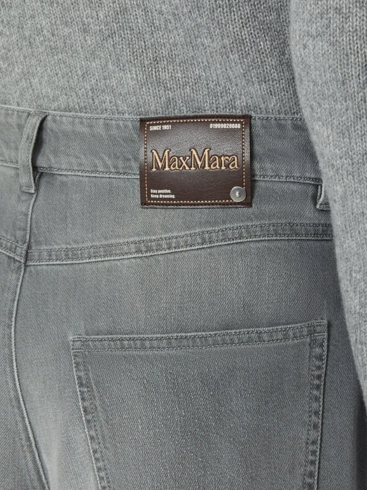 Cotton And Viscose Denim Jeans - Medium Grey