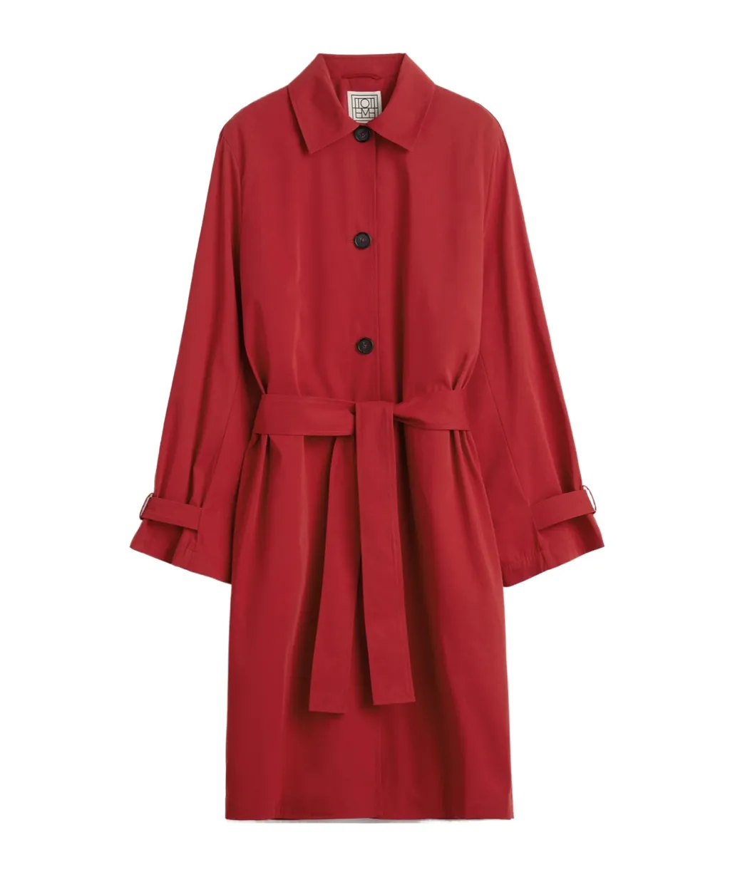 Belted Button-Fastening Coat