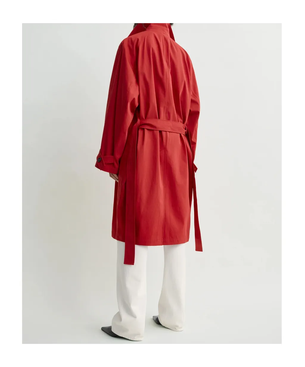 Belted Button-Fastening Coat