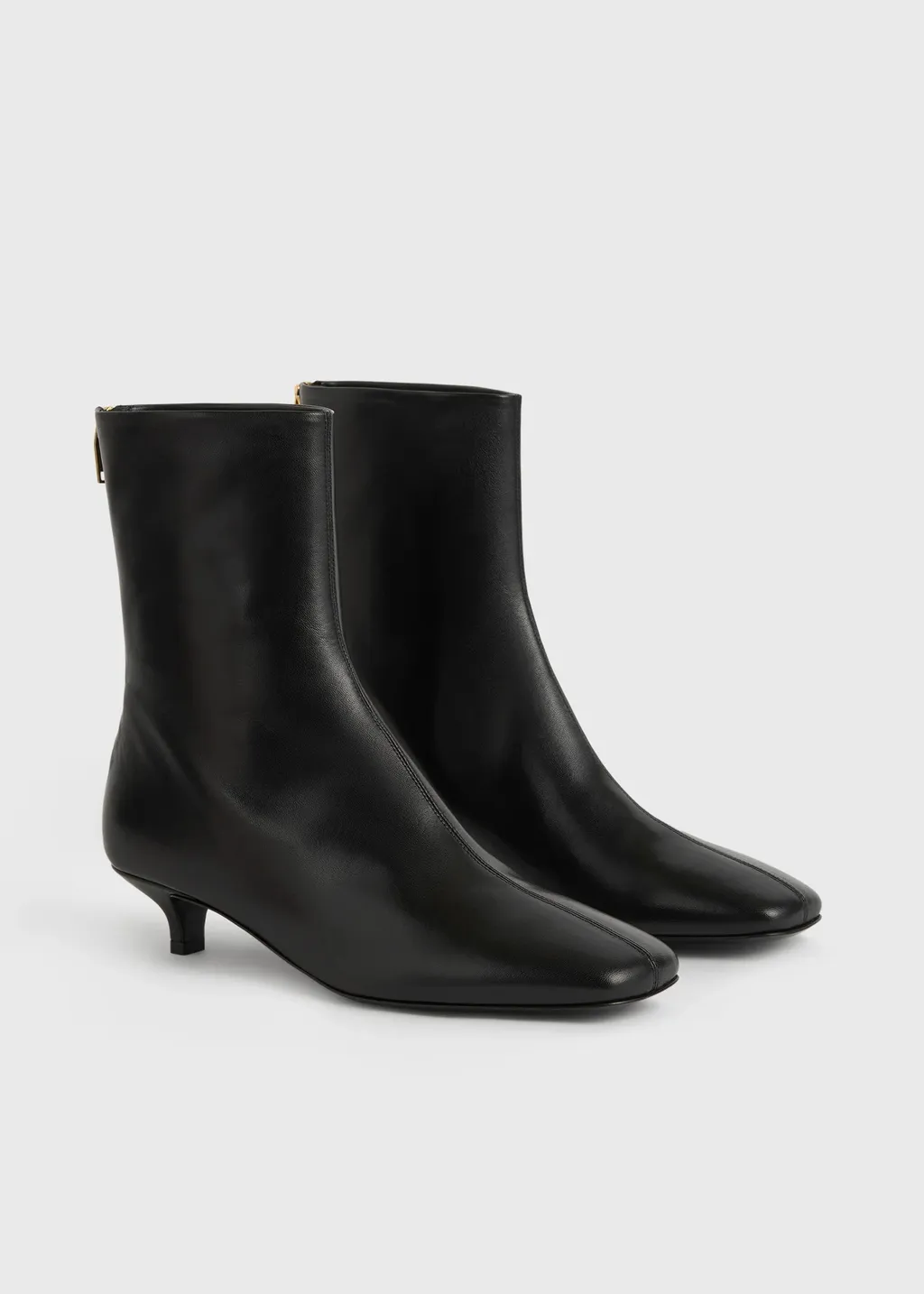 Rear-Zip Square-Toe Boots