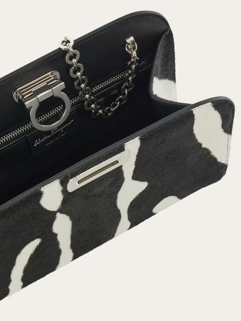 Ferragamo Diana Zebra Printed Clutch Bag