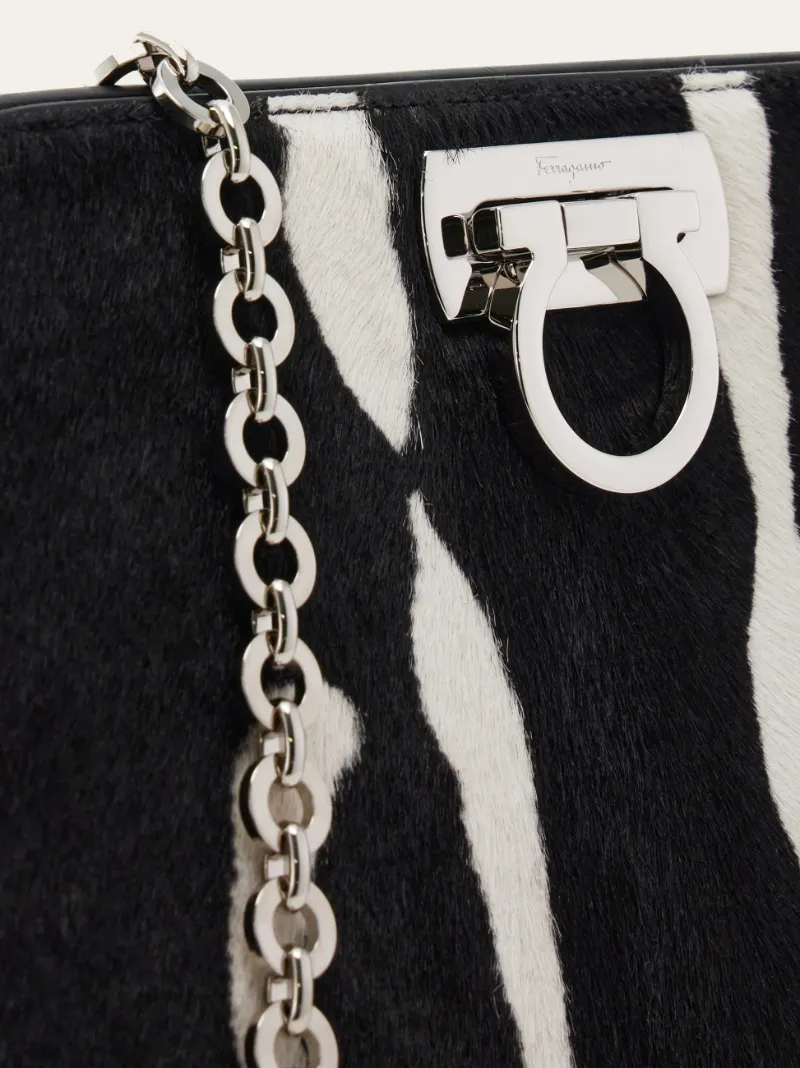 Ferragamo Diana Zebra Printed Clutch Bag