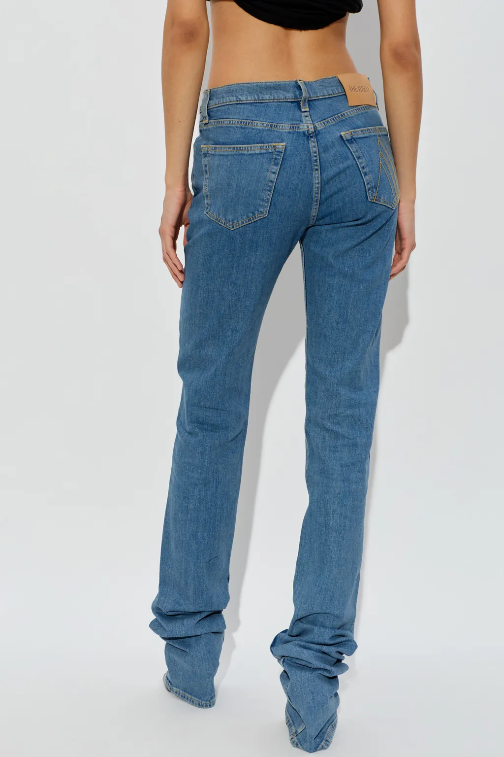 The Attico Logo-Patch Denim Jeans