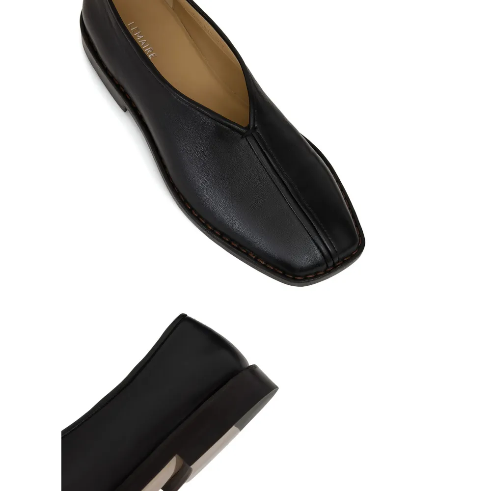 Piped Square-Toe Loafers
