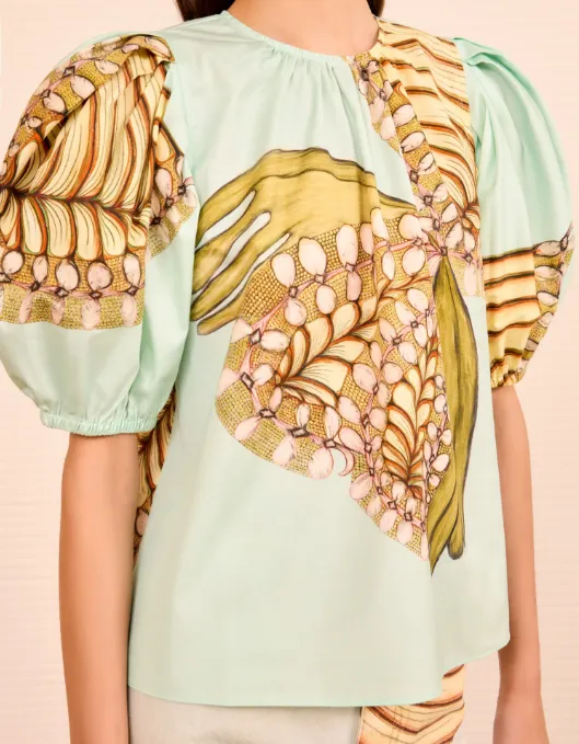 Short Puff-Sleeve T-Shirt