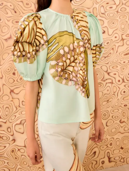 Short Puff-Sleeve T-Shirt