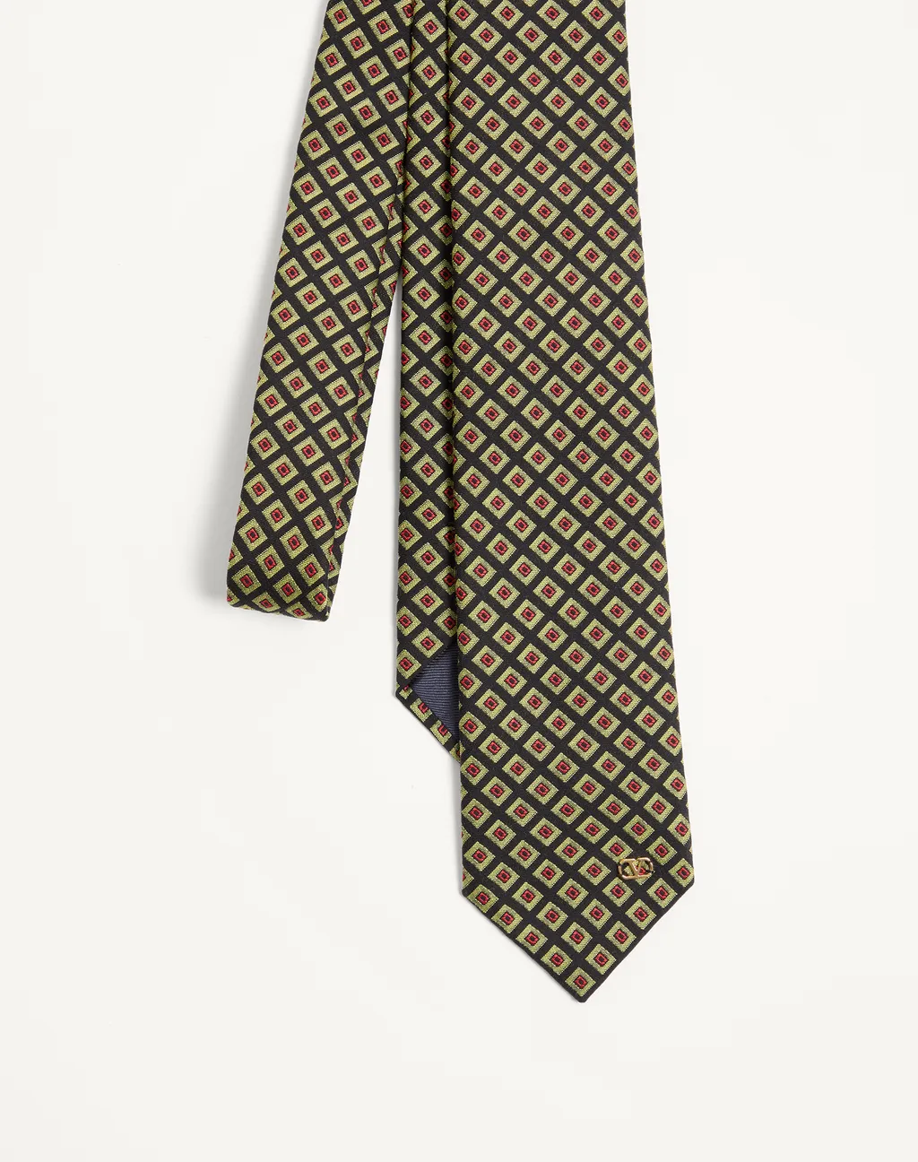 Valentie Cotton Jacquard Tie With Chamber Pattern And Vlogo Signature Detail