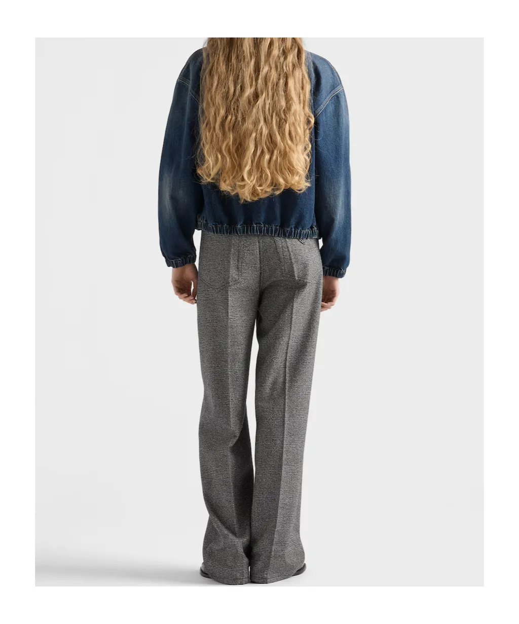 Washed Denim Blouson Jacket