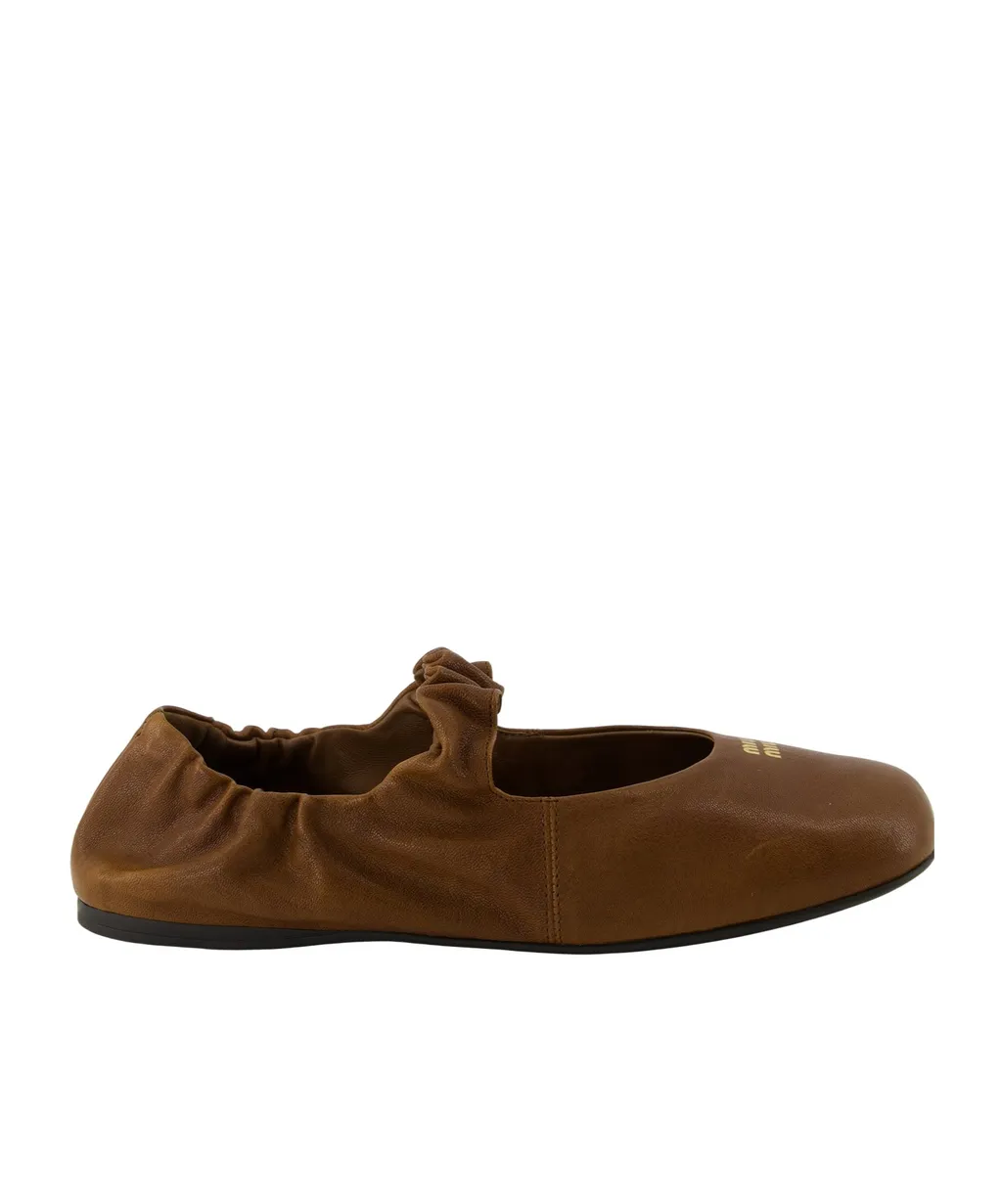 Miu Miu Logo-Detailed Ballet Flats