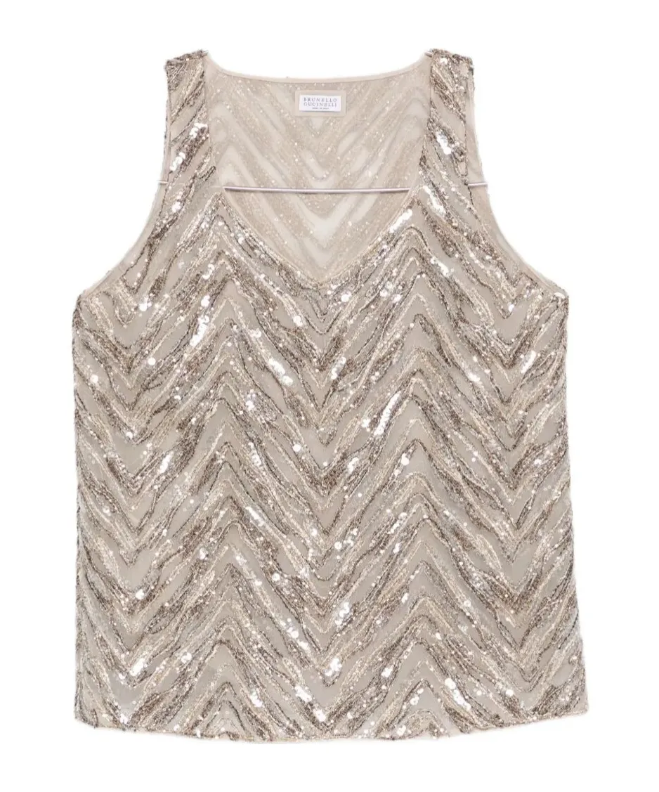 Sequin Chevron Top