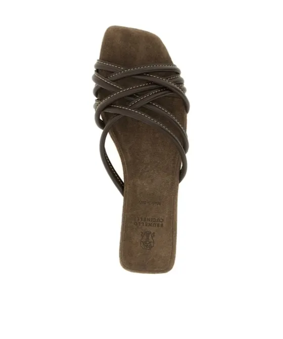 Brunello Cucinelli Strappy Slides