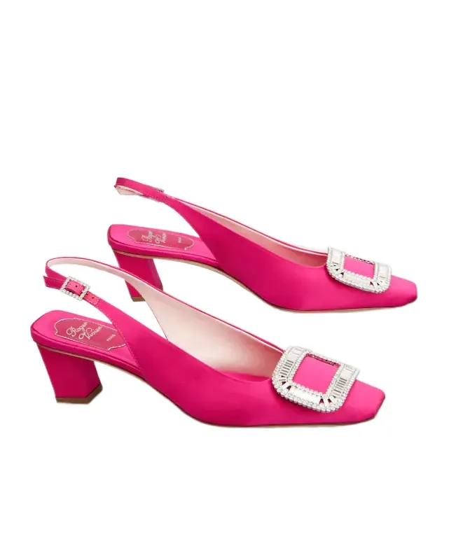 Belle Vivier Slingback Pumps In Satin