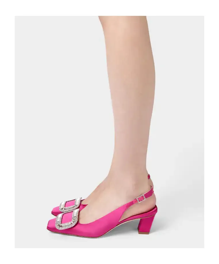Belle Vivier Slingback Pumps In Satin