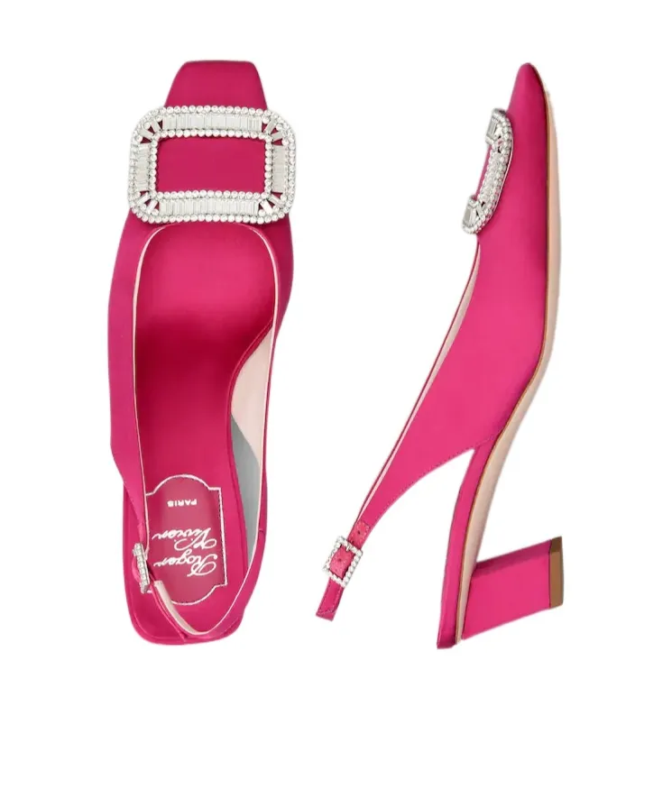 Belle Vivier Slingback Pumps In Satin