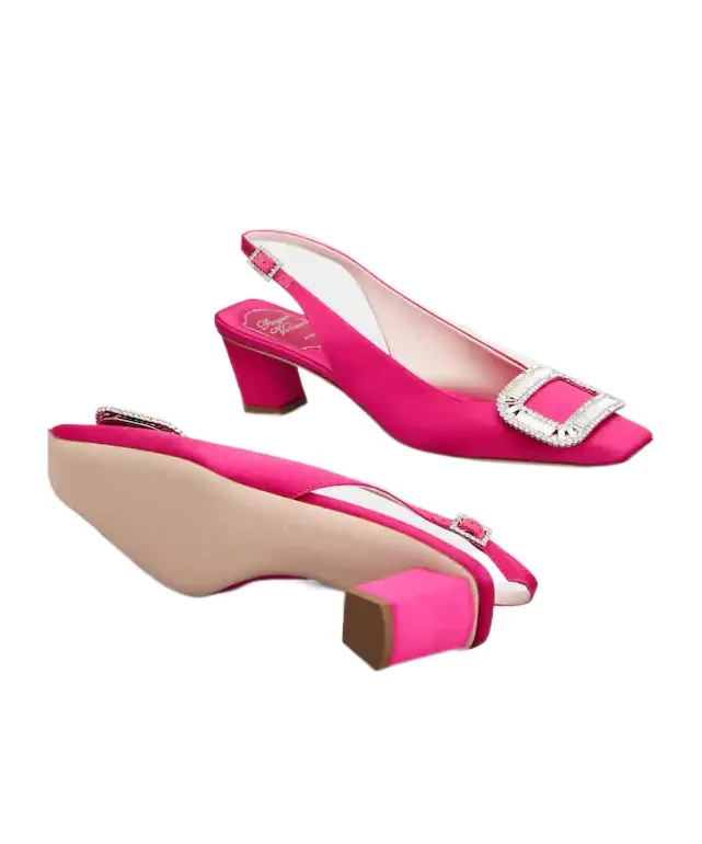 Belle Vivier Slingback Pumps In Satin