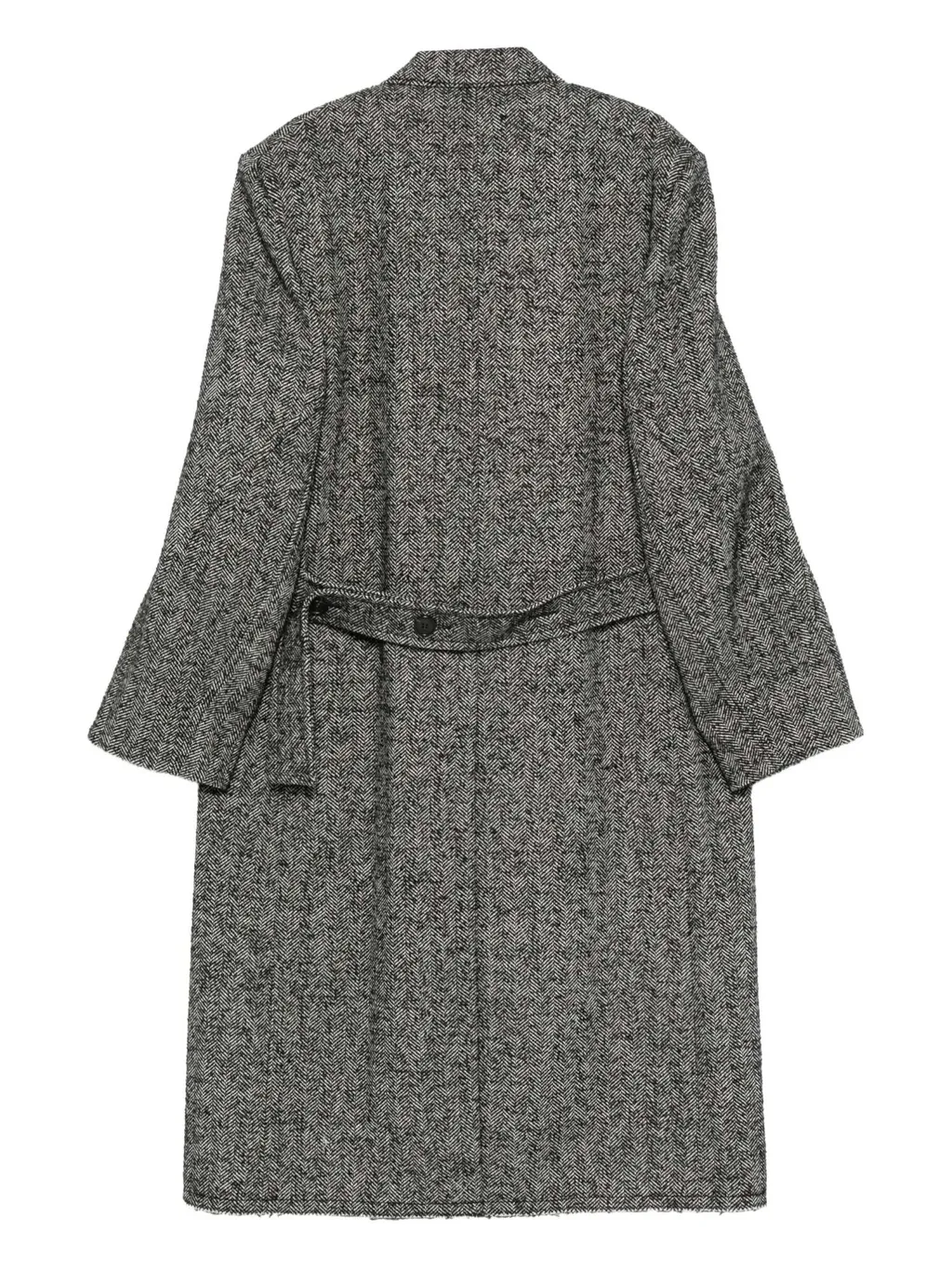 Double-Breastedlong-Sleevedcoat