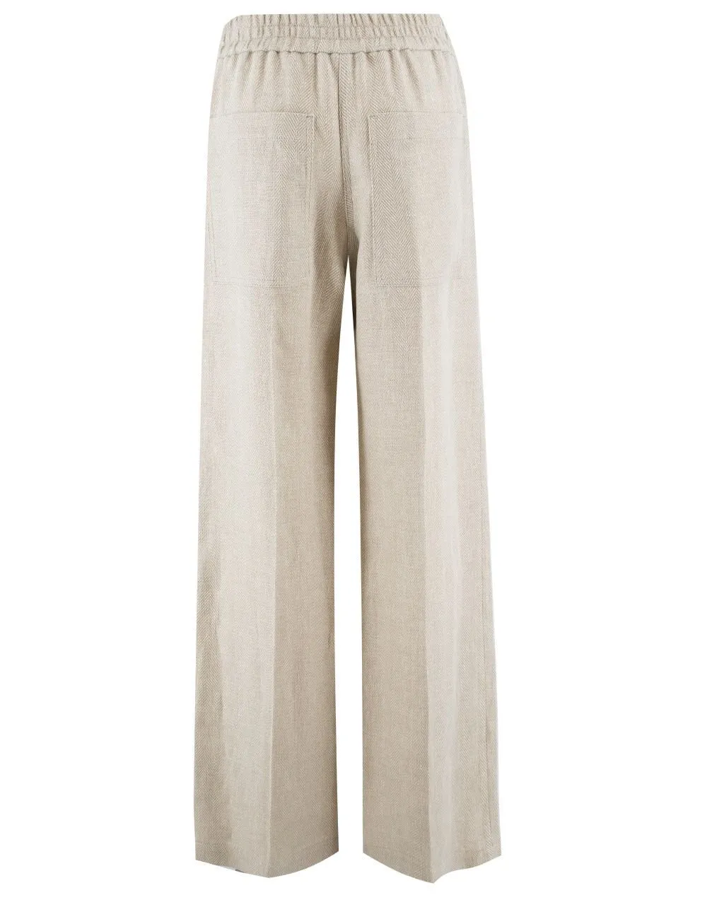Brunello Cucinelli Herringbone Pleated Trousers