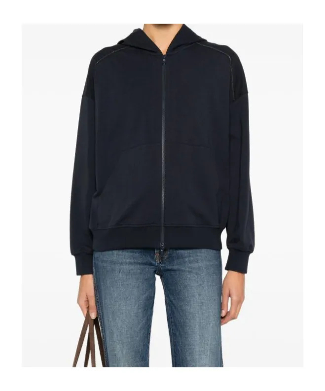 Brunello Cucinelli Monili-Embellished Zipped Hoodie