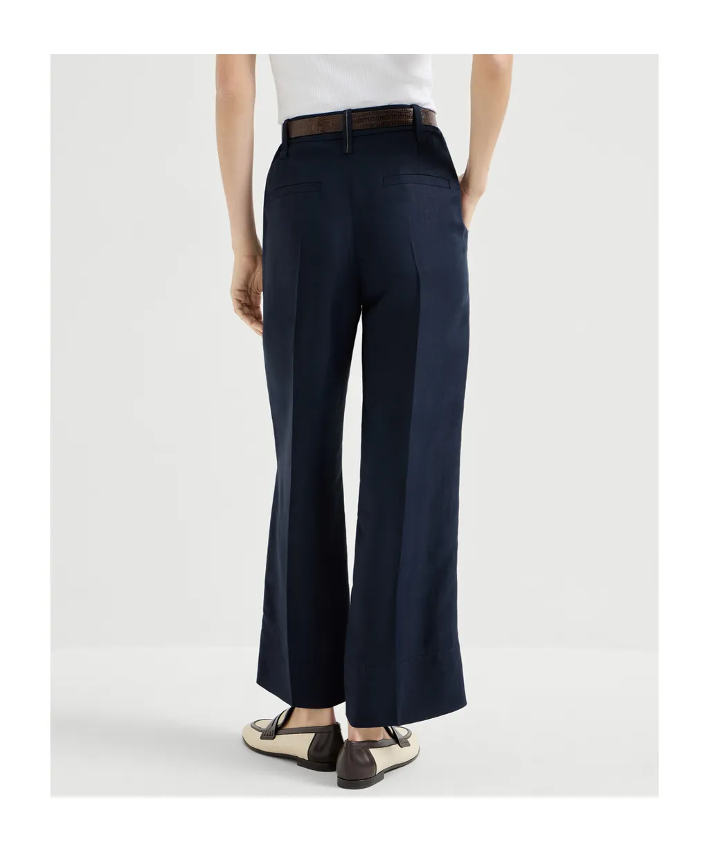 Brunello Cucinelli Fluid Twill Cigarette Trousers