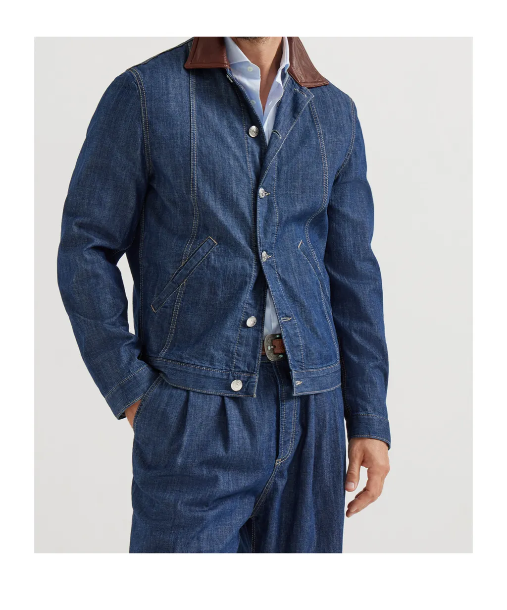 Brunello Cucinelli Single Breasted Denim Jacket