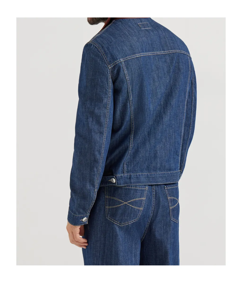 Brunello Cucinelli Single Breasted Denim Jacket