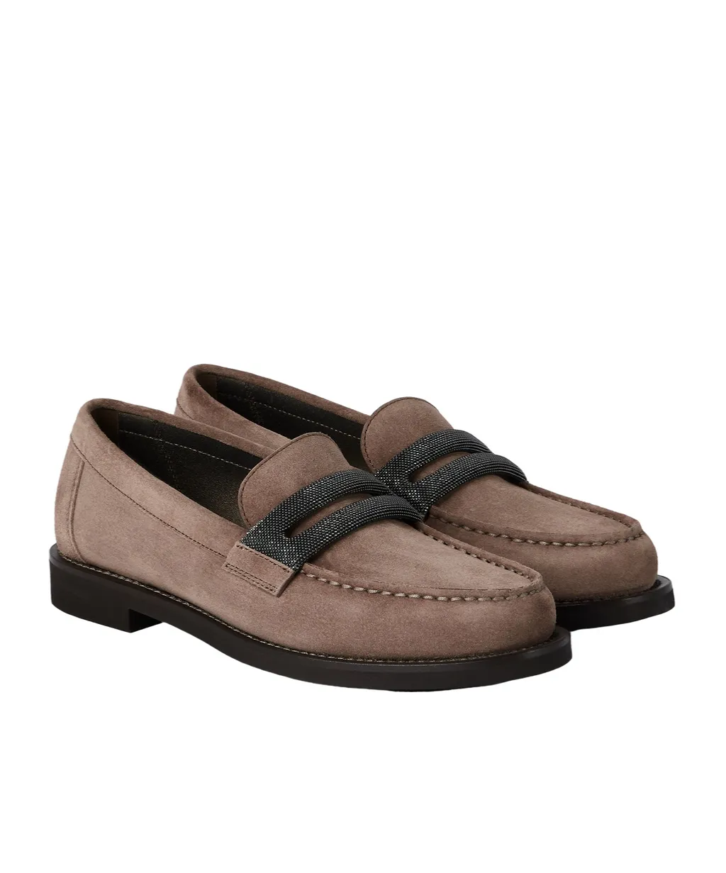 Brunello Cucinelli Precious Clamp Penny Loafers