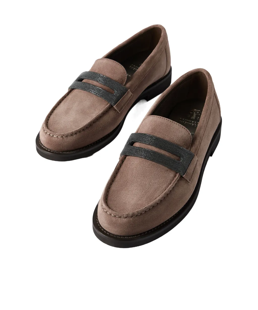 Brunello Cucinelli Precious Clamp Penny Loafers