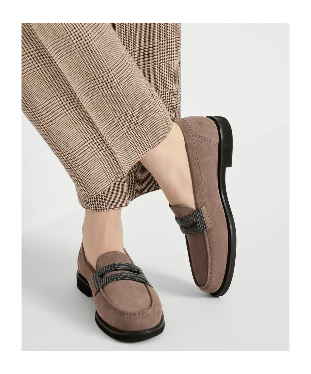 Brunello Cucinelli Precious Clamp Penny Loafers