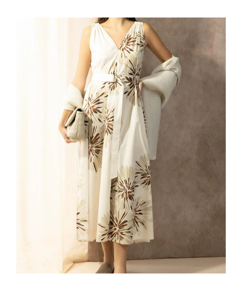 Floral Belted Midi Dress