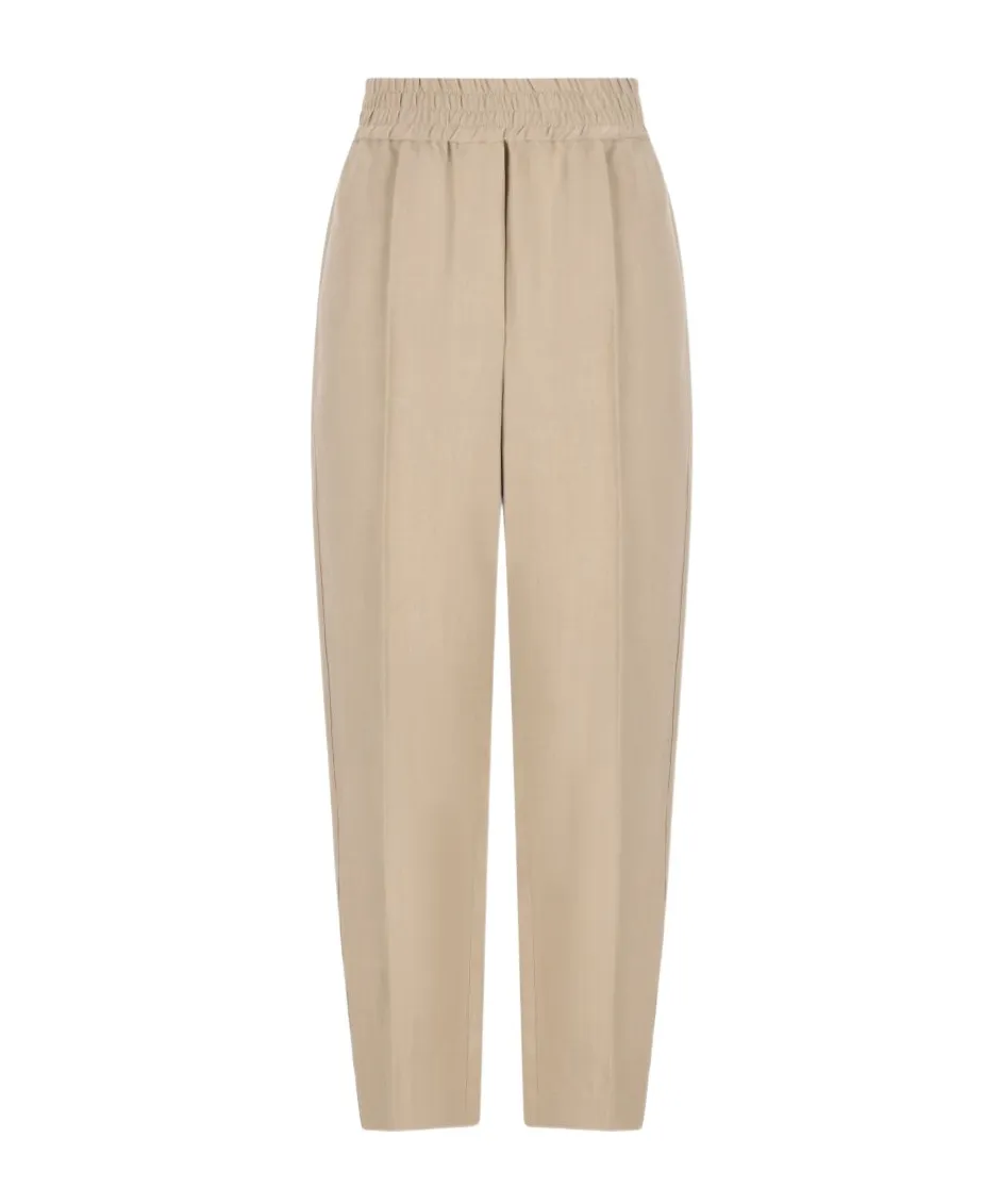 Brunello Cucinelli Fluid Twill Baggy Pull-On Trousers