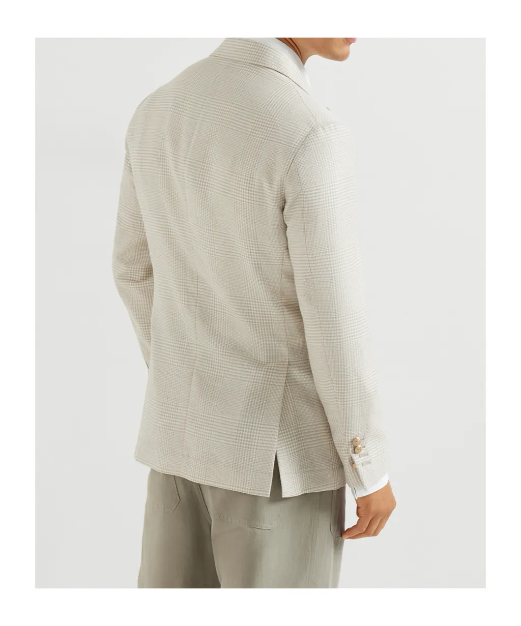 Prince Of Wales-Pattern Double-Breasted Blazer