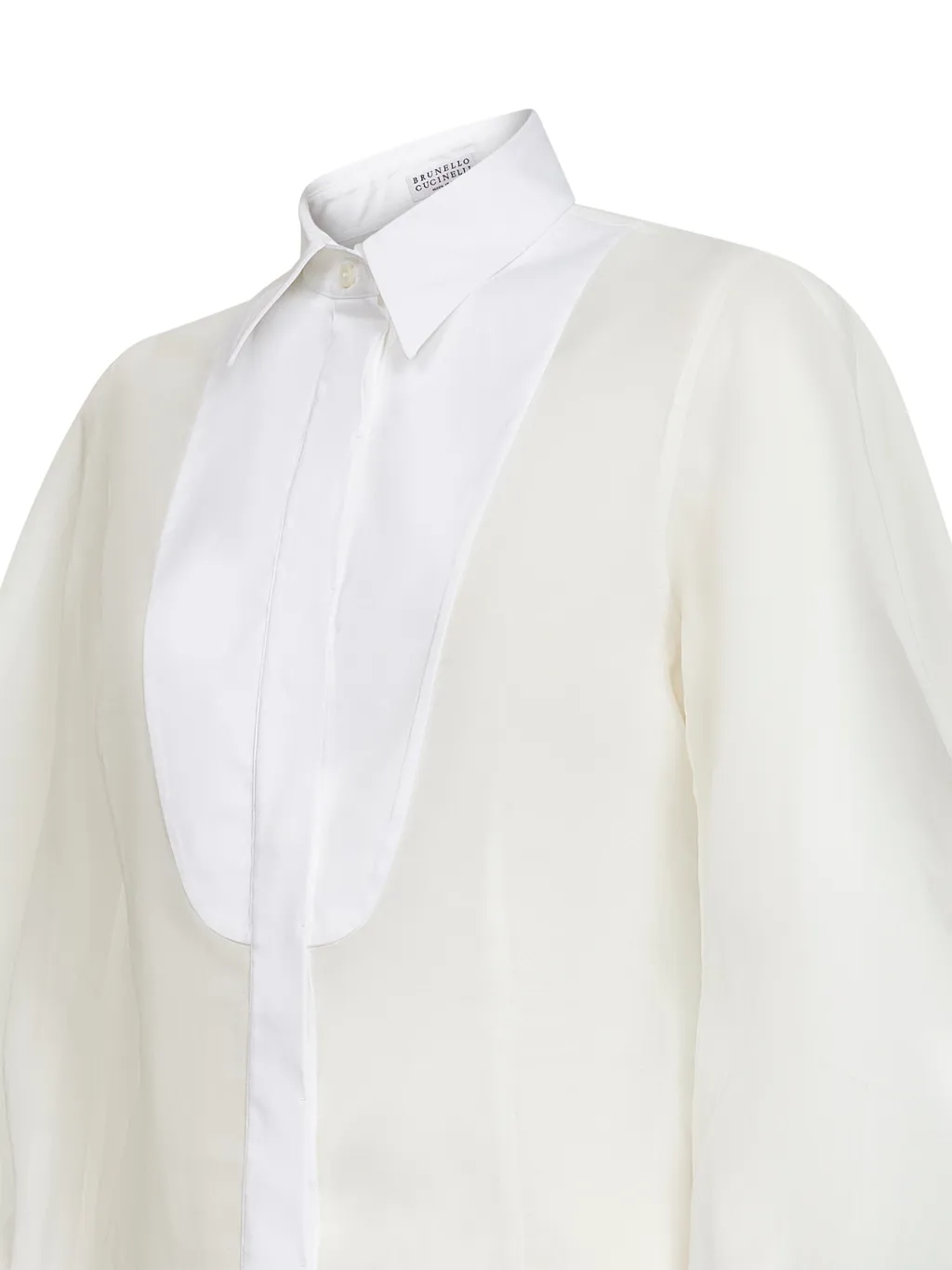 Brunello Cucinelli Puff-Sleeved Panelled Shirt