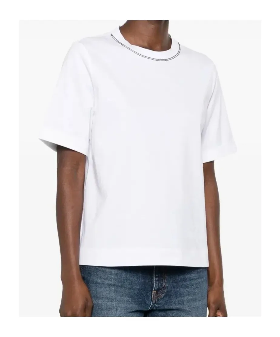 Brunello Cucinelli Shiny Trims Jersey T-Shirt