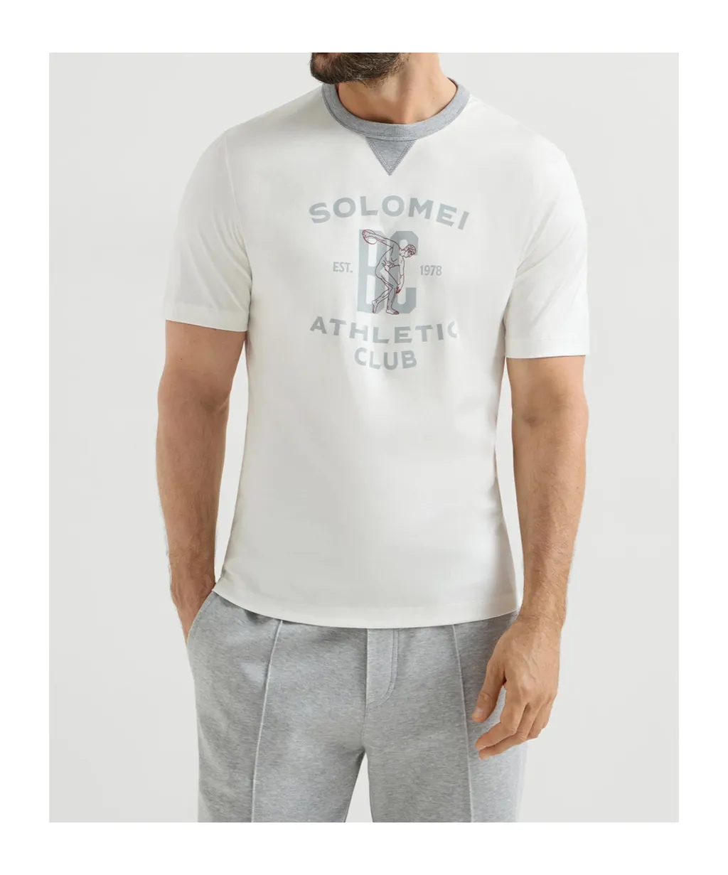 Brunello Cucinelli Graphic Printed Crewneck T-Shirt