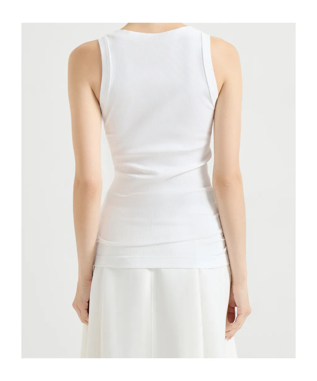 Brunello Cucinelli Shiny Trim Tank Top