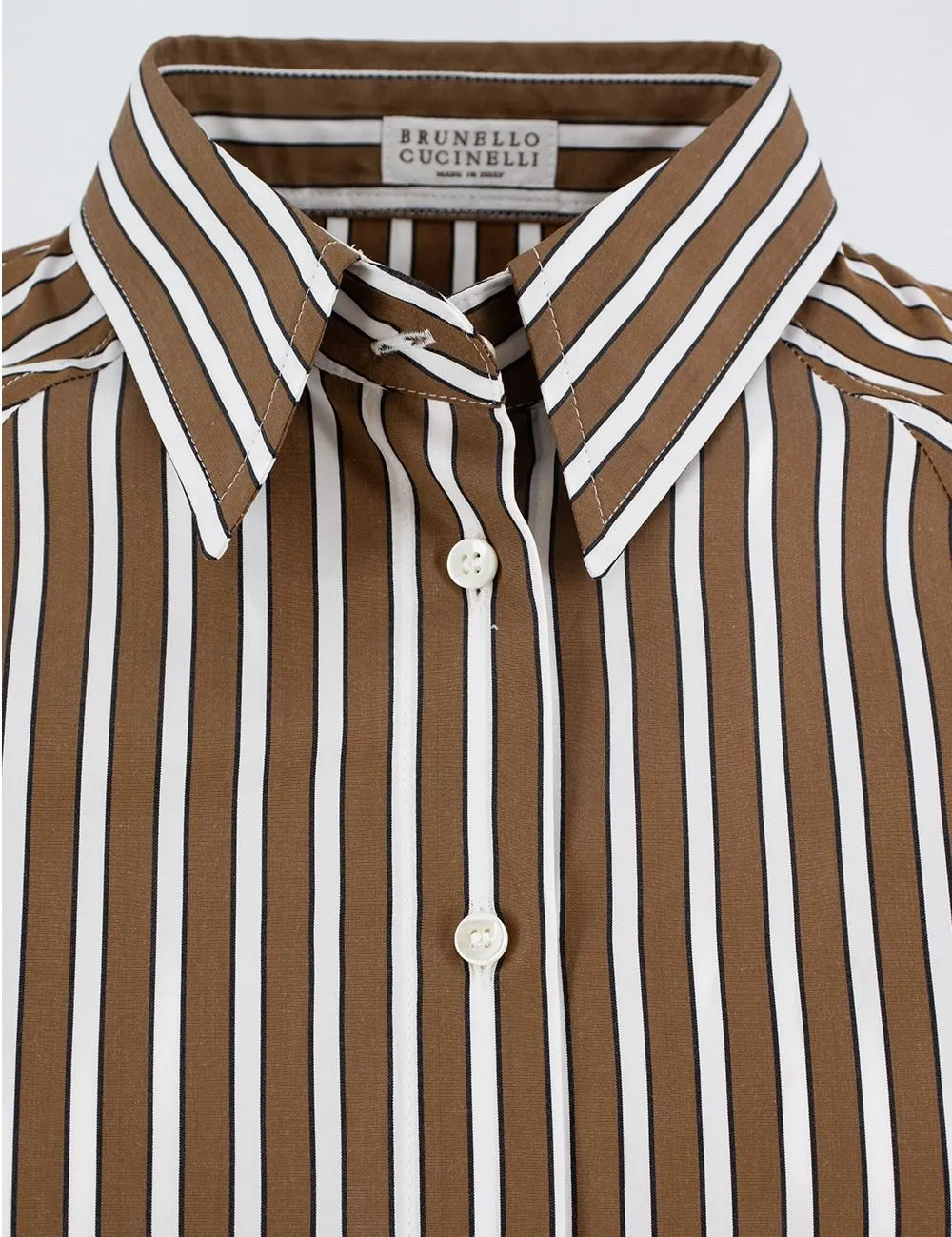 Brunello Cucinelli Striped Long-Sleeve Shirt