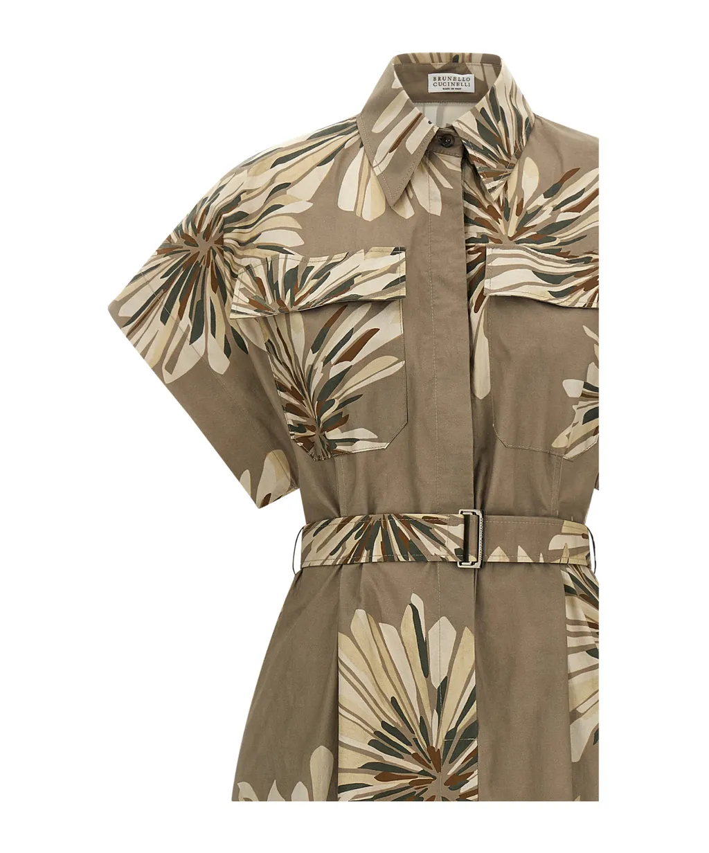 Brunello Cucinelli Printed Belted Dress