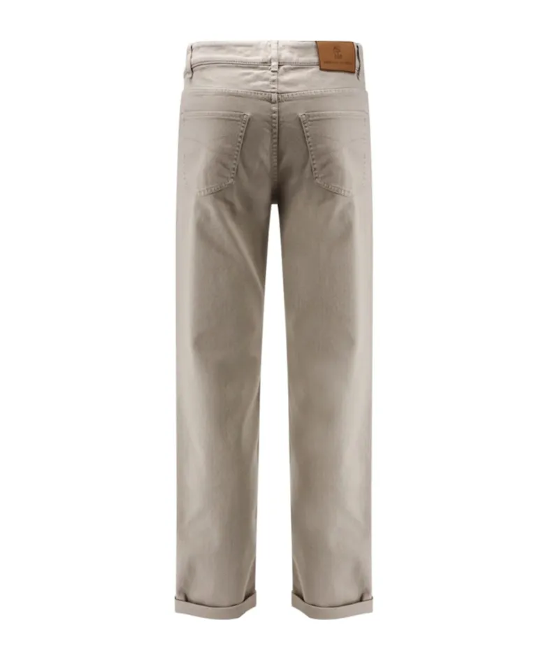 Brunello Cucinelli Logo Patch Slim-Fit Jeans