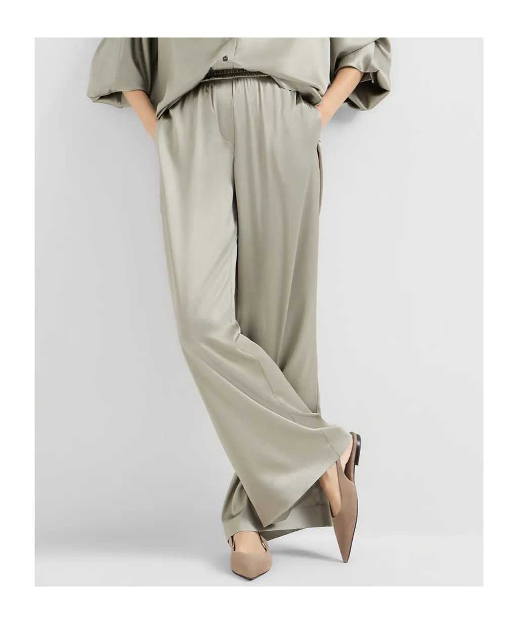 Elastic-Waistband Palazzo Pants