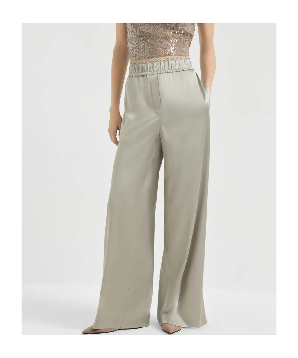 Elastic-Waistband Palazzo Pants