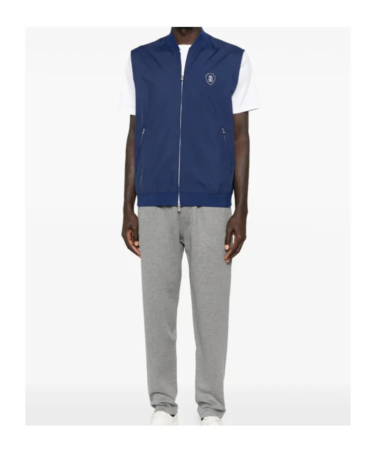 Brunello Cucinelli Logo Detailed Zipped Gilet