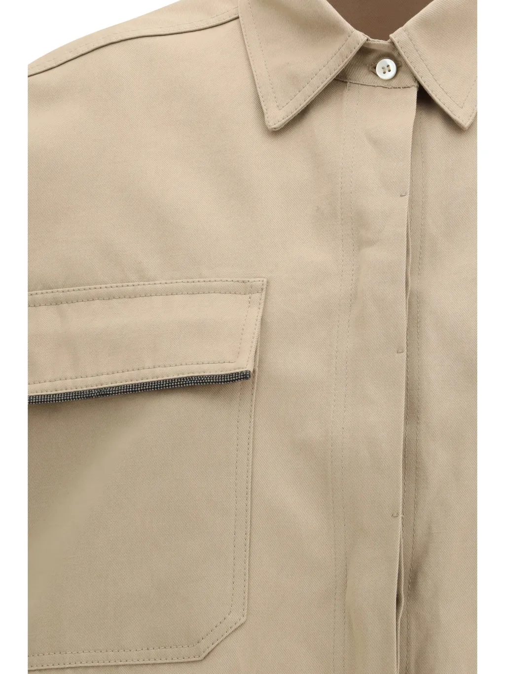 Brunello Cucinelli Collared Short-Sleeve Shirt