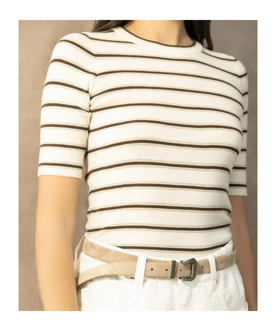Striped-Pattern T-Shirt