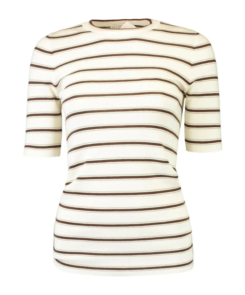 Striped-Pattern T-Shirt