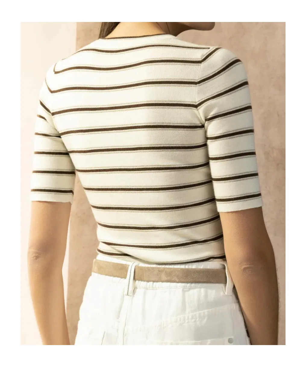 Striped-Pattern T-Shirt