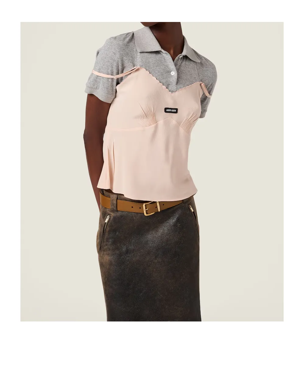 Miu Miu Marocain Crepe Top