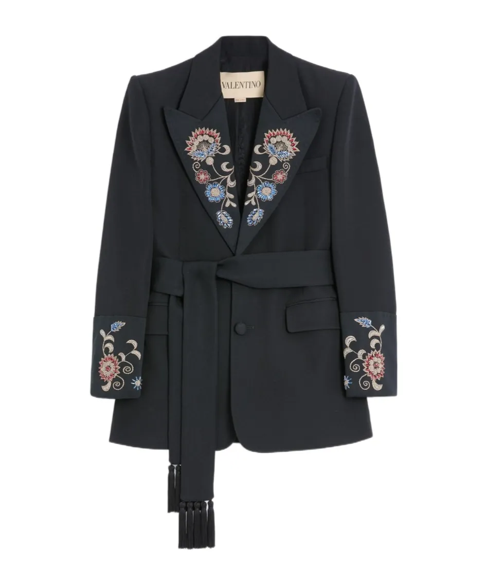 Embroidered Belt Jacket