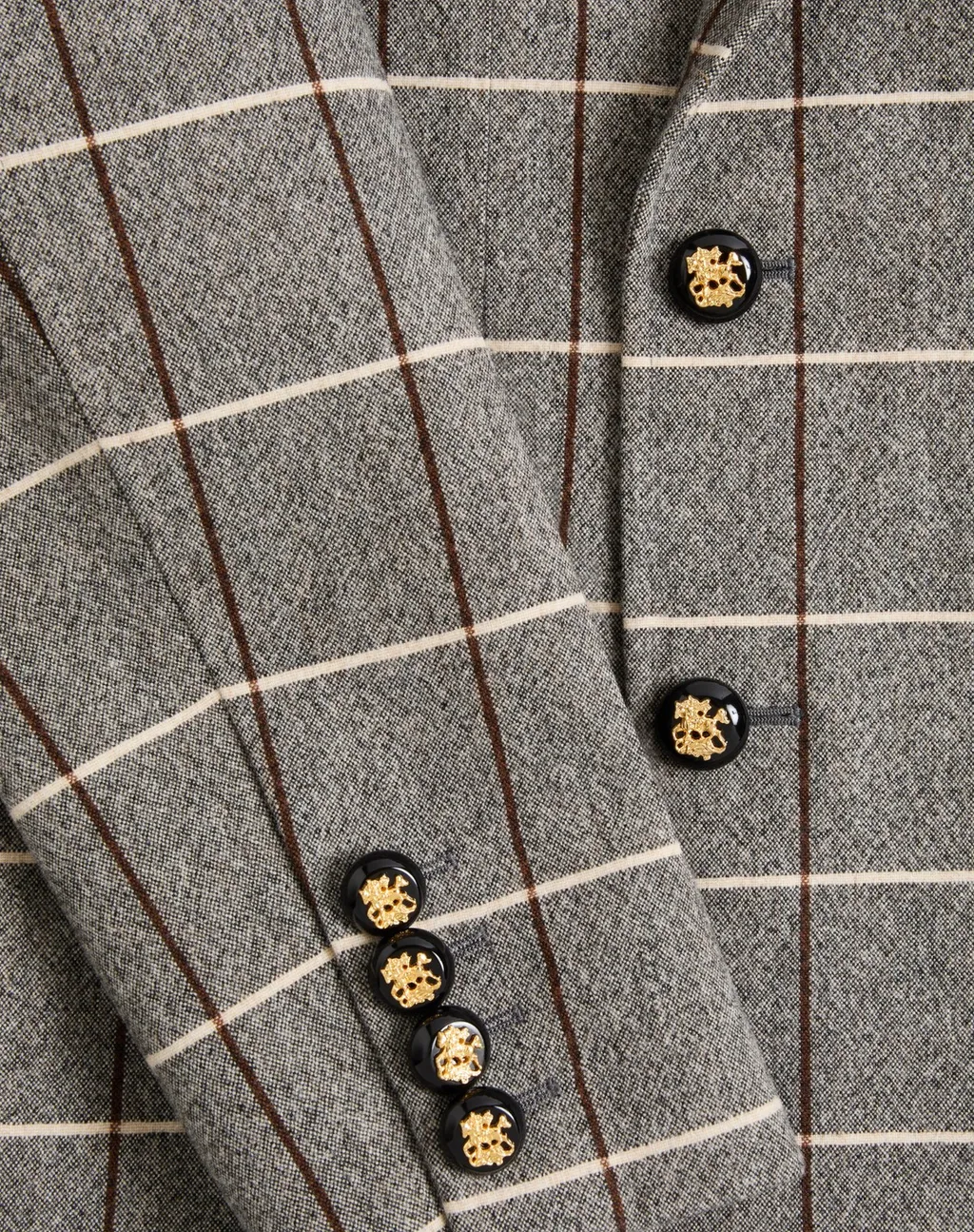 Valentino Double-Breasted Wool Jacket With Check Pattern